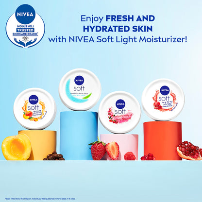 NIVEA Soft Light Moisturizing Cream Berry Blossom Fragrance With Vitamin E & Jojoba Oil