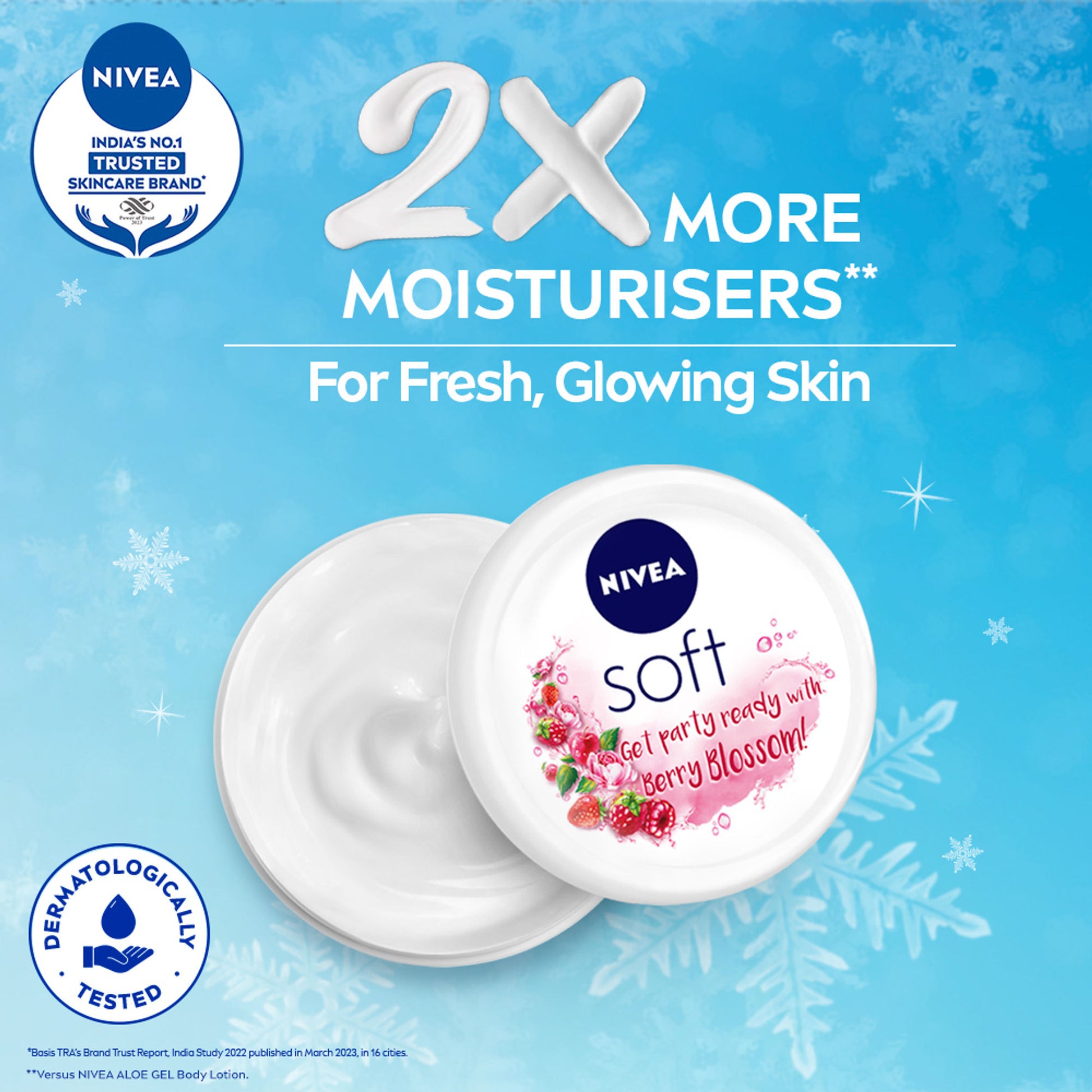 NIVEA Soft Light Moisturizing Cream Berry Blossom Fragrance With Vitamin E & Jojoba Oil