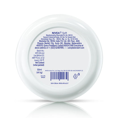 NIVEA Soft Moisturizing Cream Vitamin E Face Cream, Body Moisturizer 72H Hydration Dry & Normal Skin