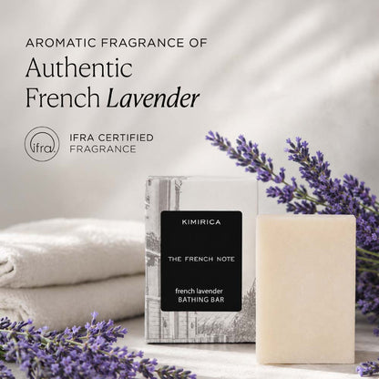 Kimirica The French Note Lavender Bathing Soap, Handmade With Shea Butter, Aloe Vera & Vitamin E