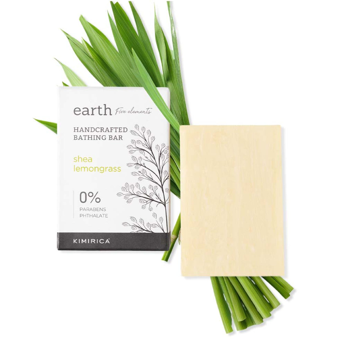 Kimirica Luxury Lemongrass Soap, Handmade Soothing Fresh Bathing Bar With Shea Butter & Aloe Vera