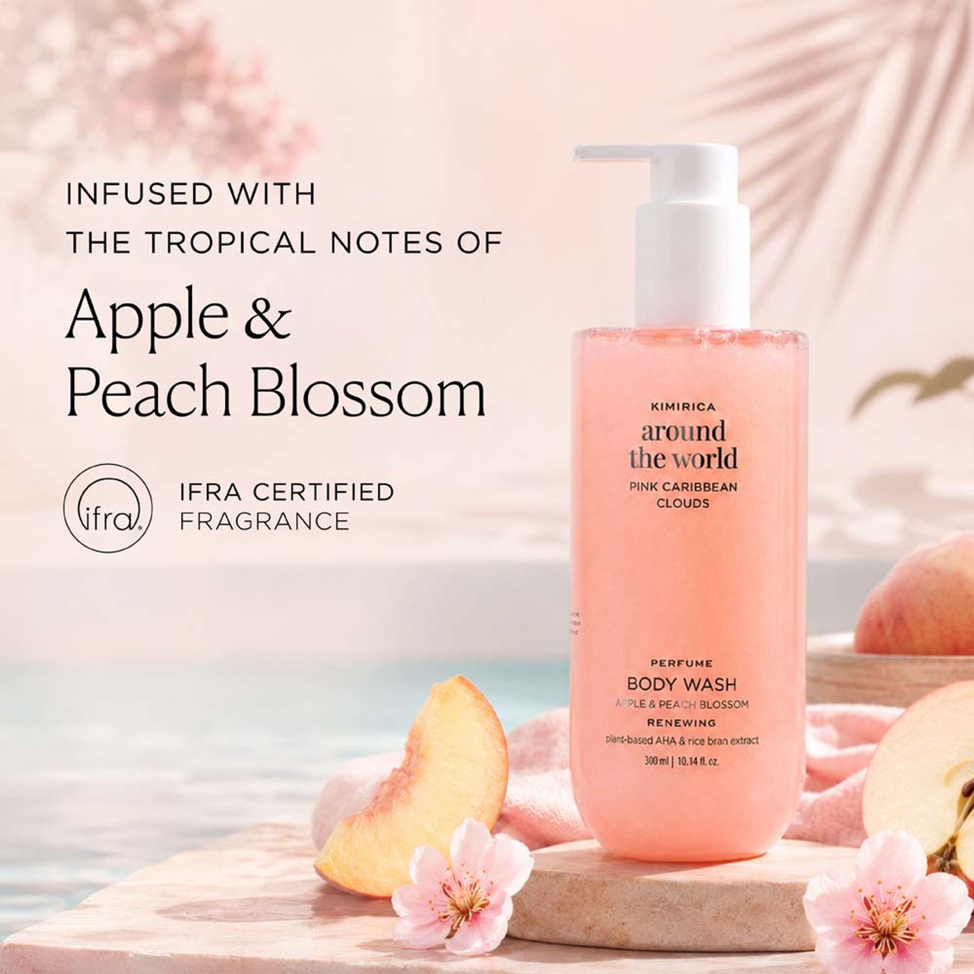 Kimirica Pink Caribbean Refreshing Shower Gel With Nourishing Olive Oil