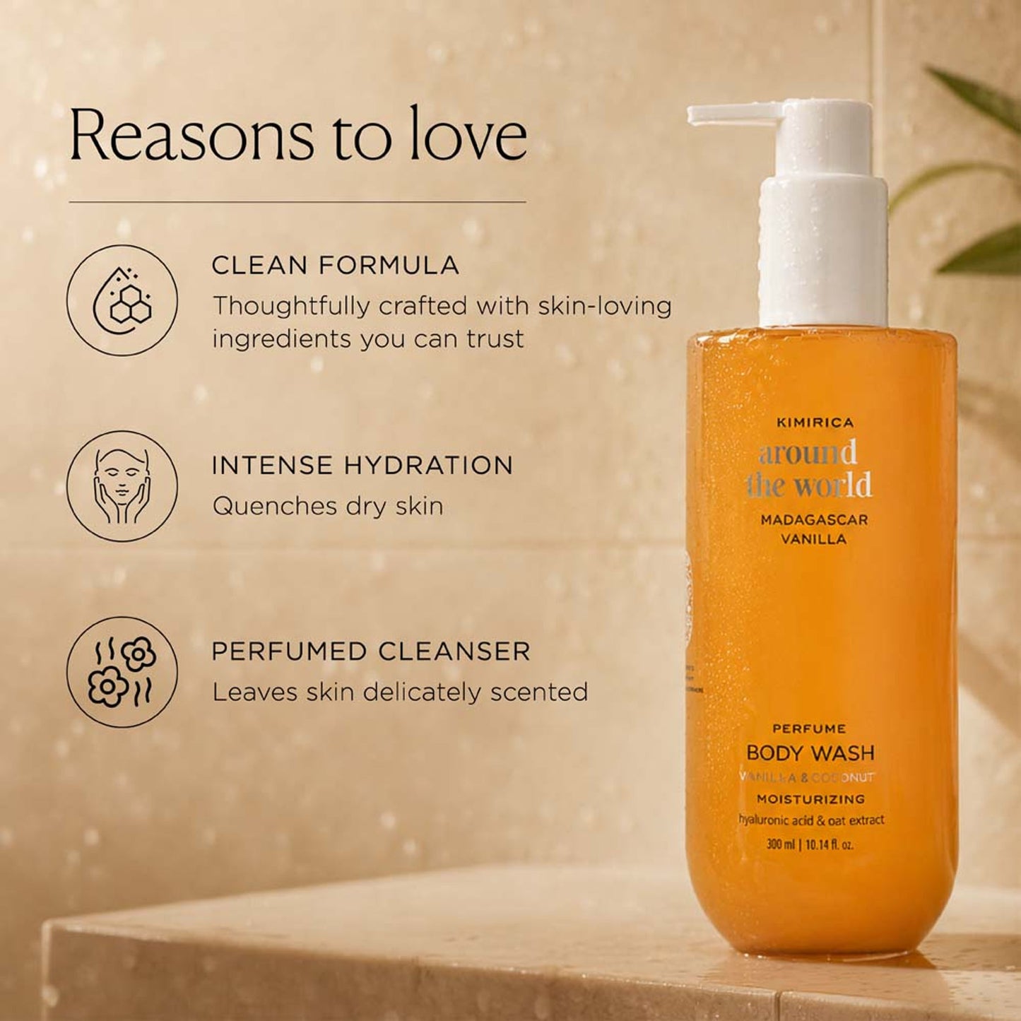 Kimirica Madagascar Vanilla Nourishing Shower Gel With Nettle Extract