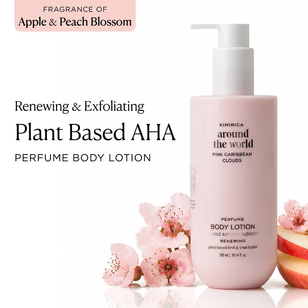Kimirica Pink Caribbean Body Lotion with Vitamin E and Shea Butter for deep nourishment and dry skin relief.