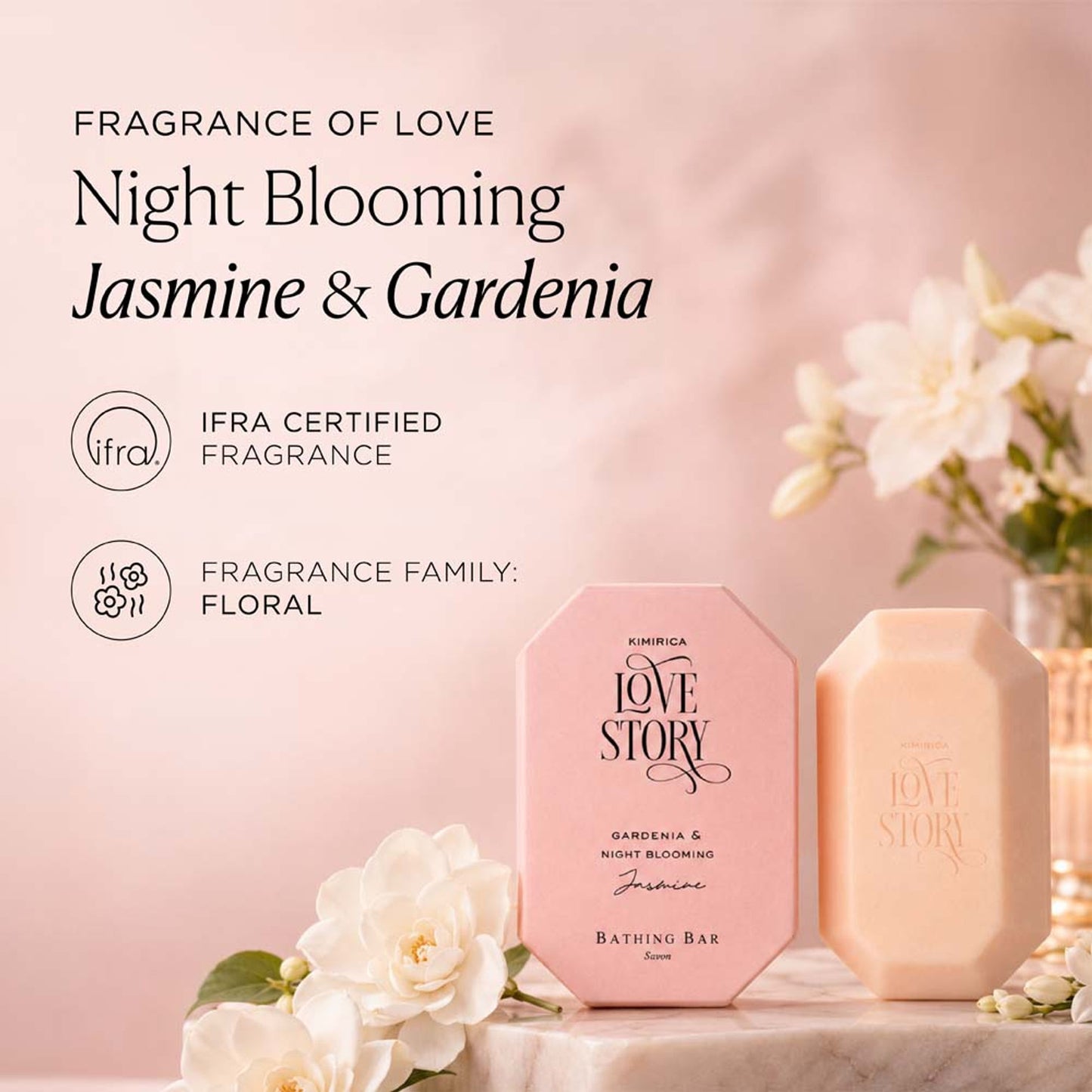 Kimirica Jasmine & Gardenia Luxury Creamy Soap Bar