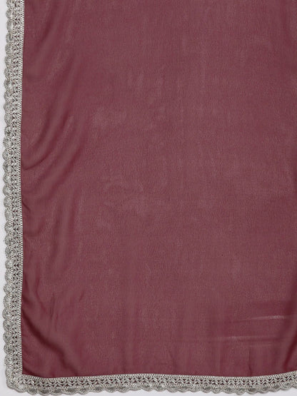 Indyancart IE Women Embroidered Straight Sequinned Kurta with Sharara & With Dupatta