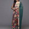 Dhiyona VA Women'sFloral Printed Zari Kurta With Palazzos & Dupatta