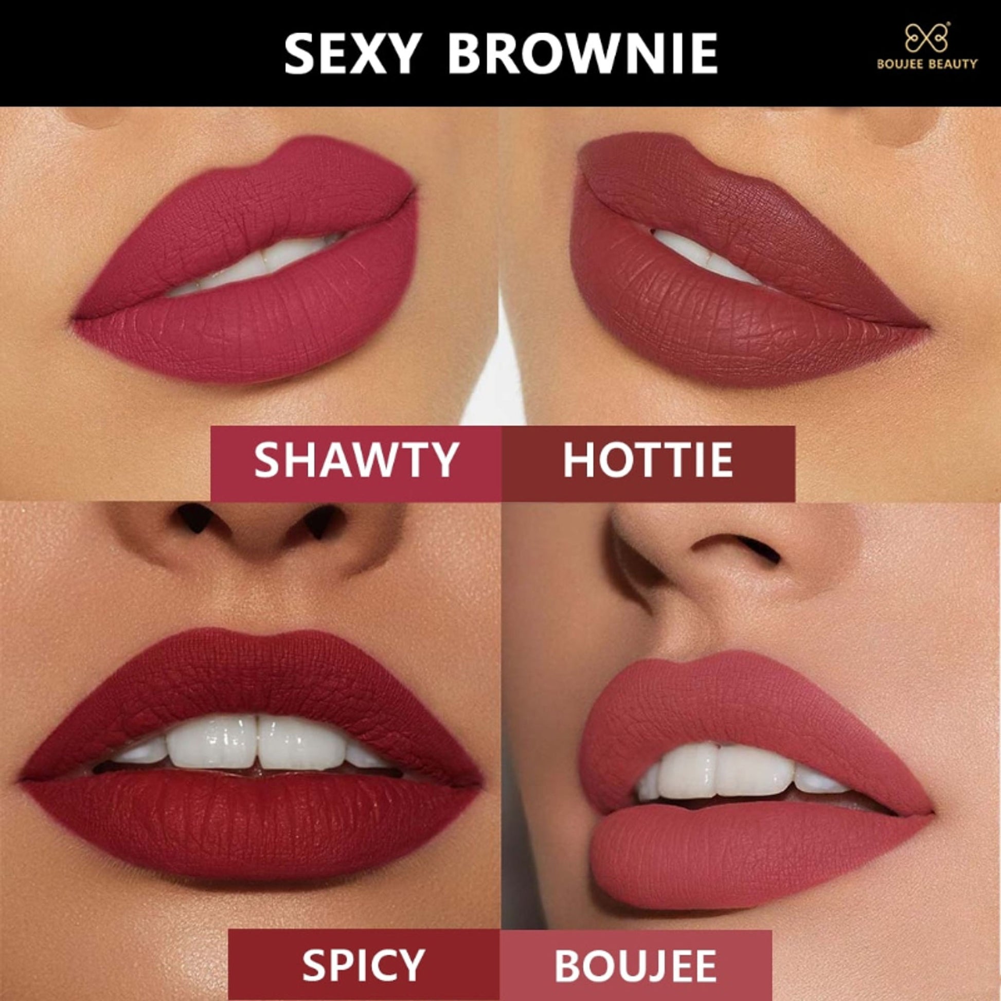 Boujee Beauty Mini Liquid Lipstick Combo - Sexy Brownie