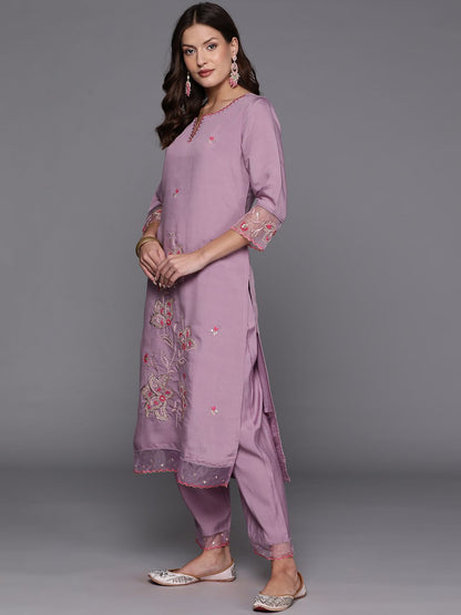 Dhiyona IE Women Floral Embroidered Regular Thread Work Kurta with Trousers & Dupatta