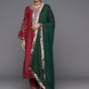 Indyancart VA Women'sRound Neck Ethnic Motifs Embroidered Regular Kurta Set