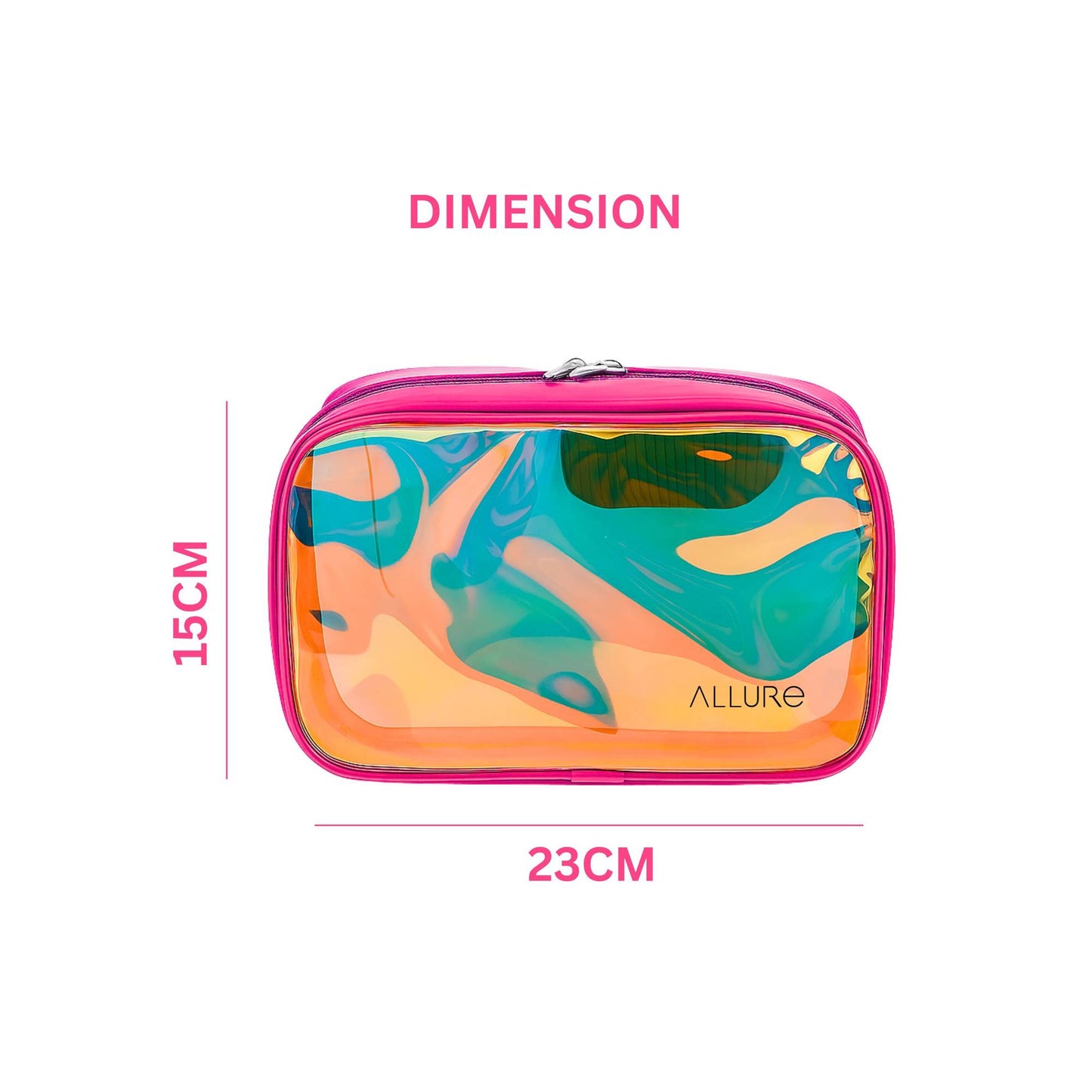 Allure Large Pink Holographic Makeup Pouch-AV-20