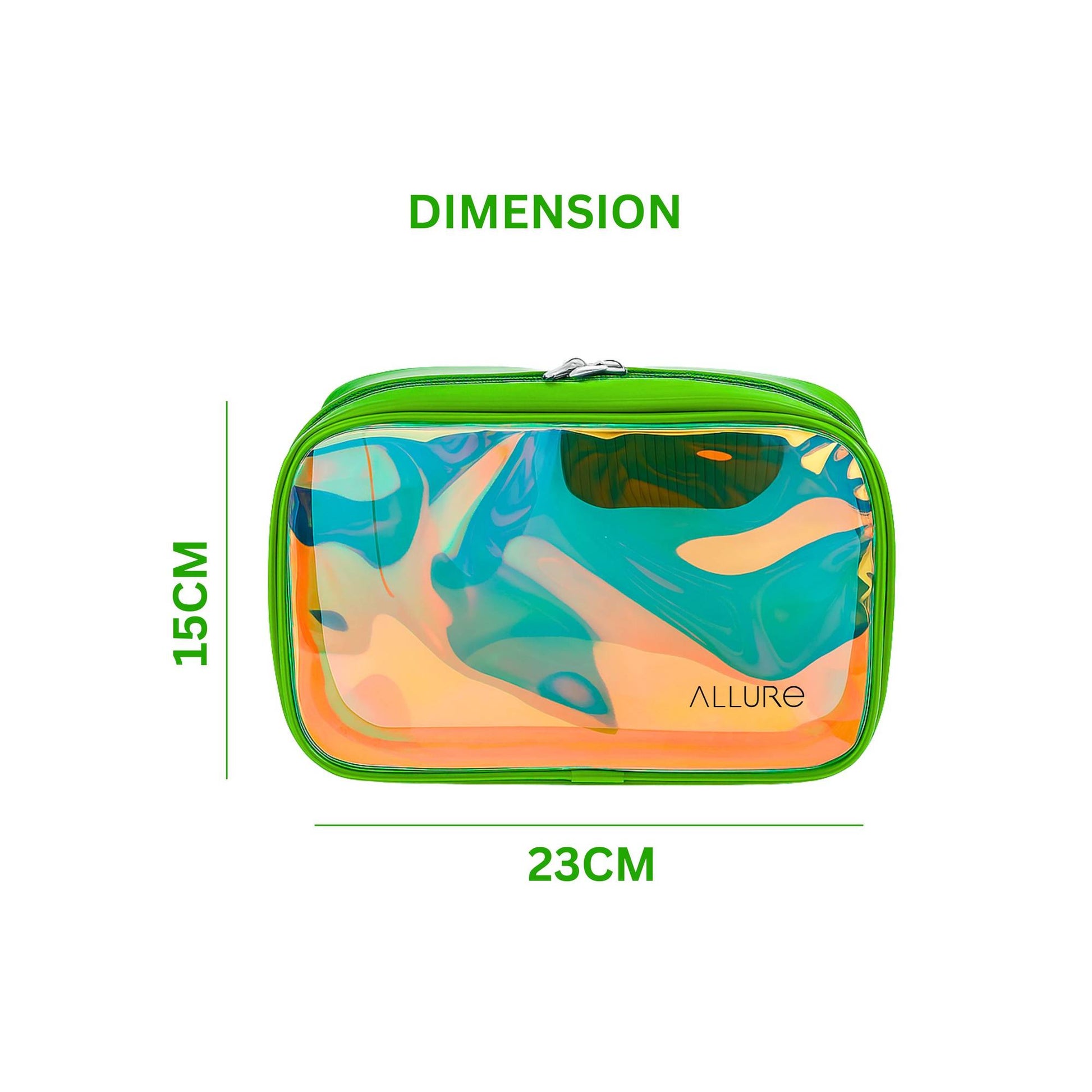 Allure Small Green Holographic Makeup Pouch -AV-24