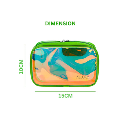 Allure Large Green Holographic Makeup Pouch -AV-25