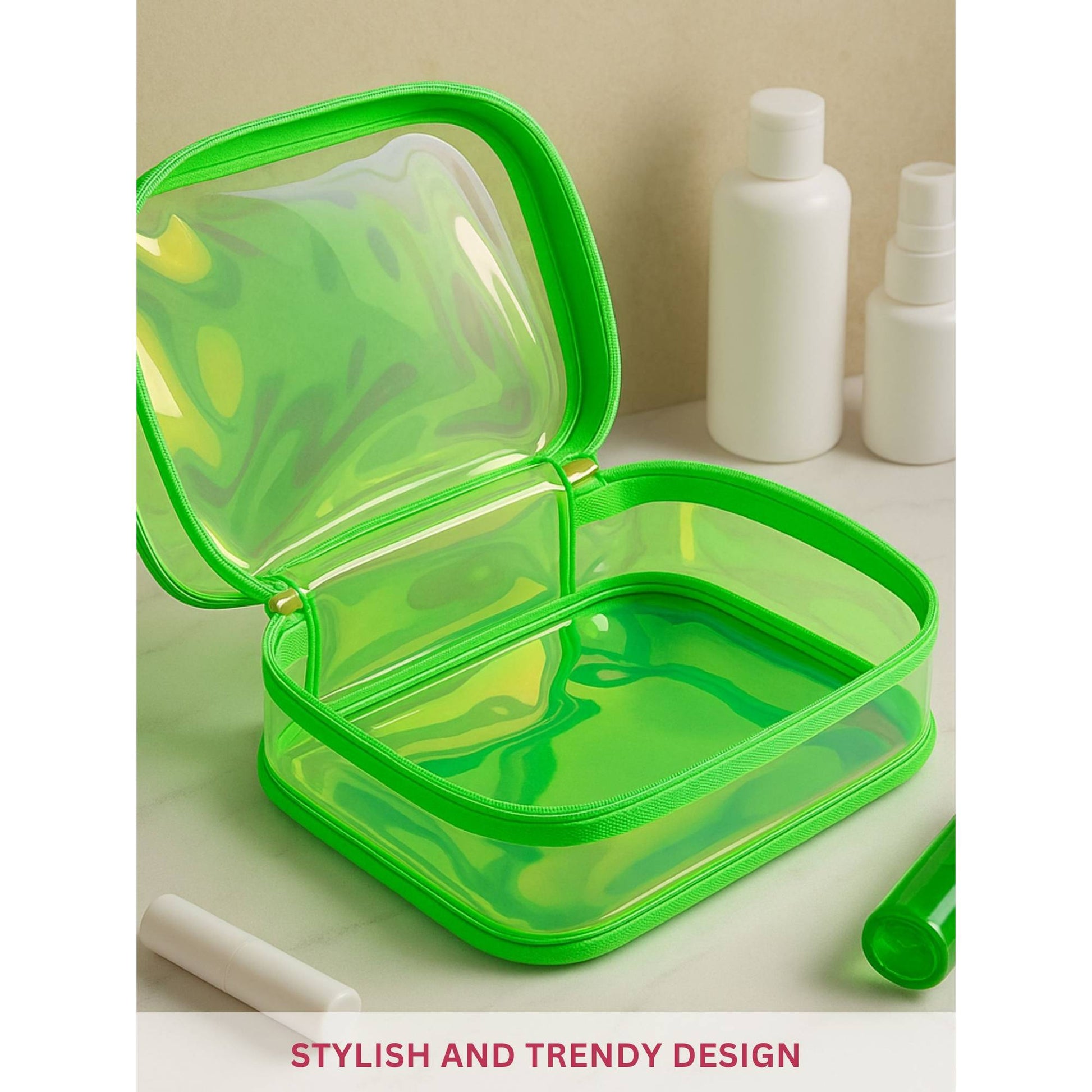 Allure Large Green Holographic Makeup Pouch -AV-25
