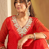 Dhiyona IE Leheriya Printed Gotta Patti Straight Kurta