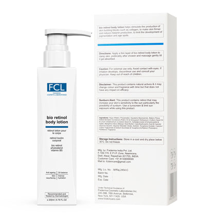 FCL Bio Retinol Body Lotion, For SkinAgeing, Keratosis Pilaris, Smoothen, Bumpy & Tanned Skin
