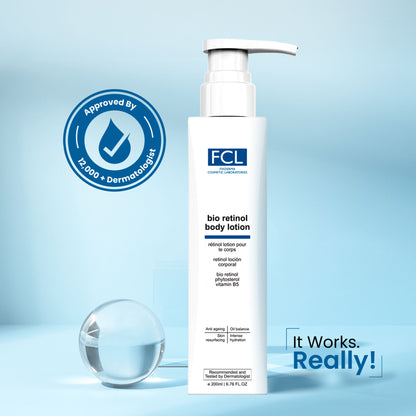 FCL Bio Retinol Body Lotion, For SkinAgeing, Keratosis Pilaris, Smoothen, Bumpy & Tanned Skin