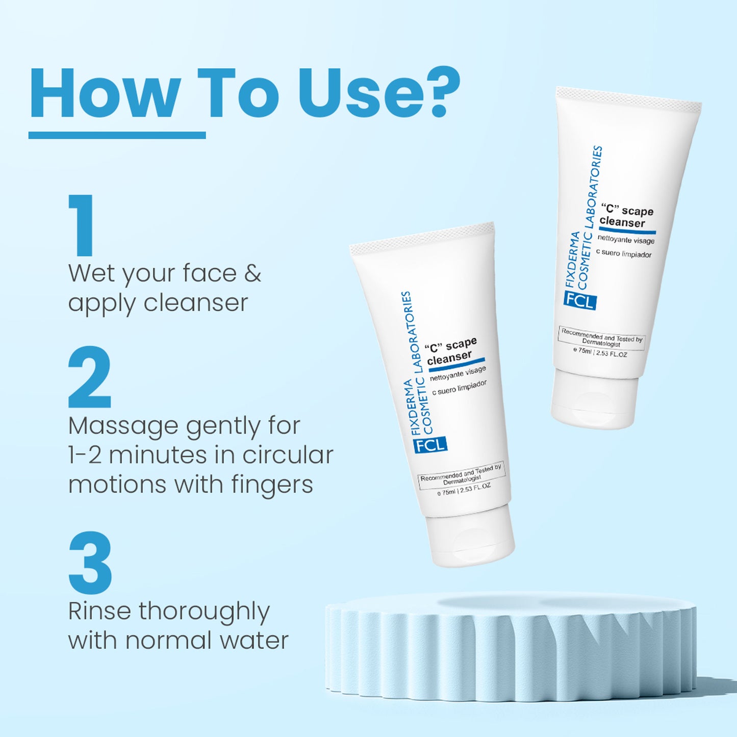 FCL Brightening Face Wash with Vitamin C Exfoliates Dead Cells Reduces Fine Lines & Wrinkles