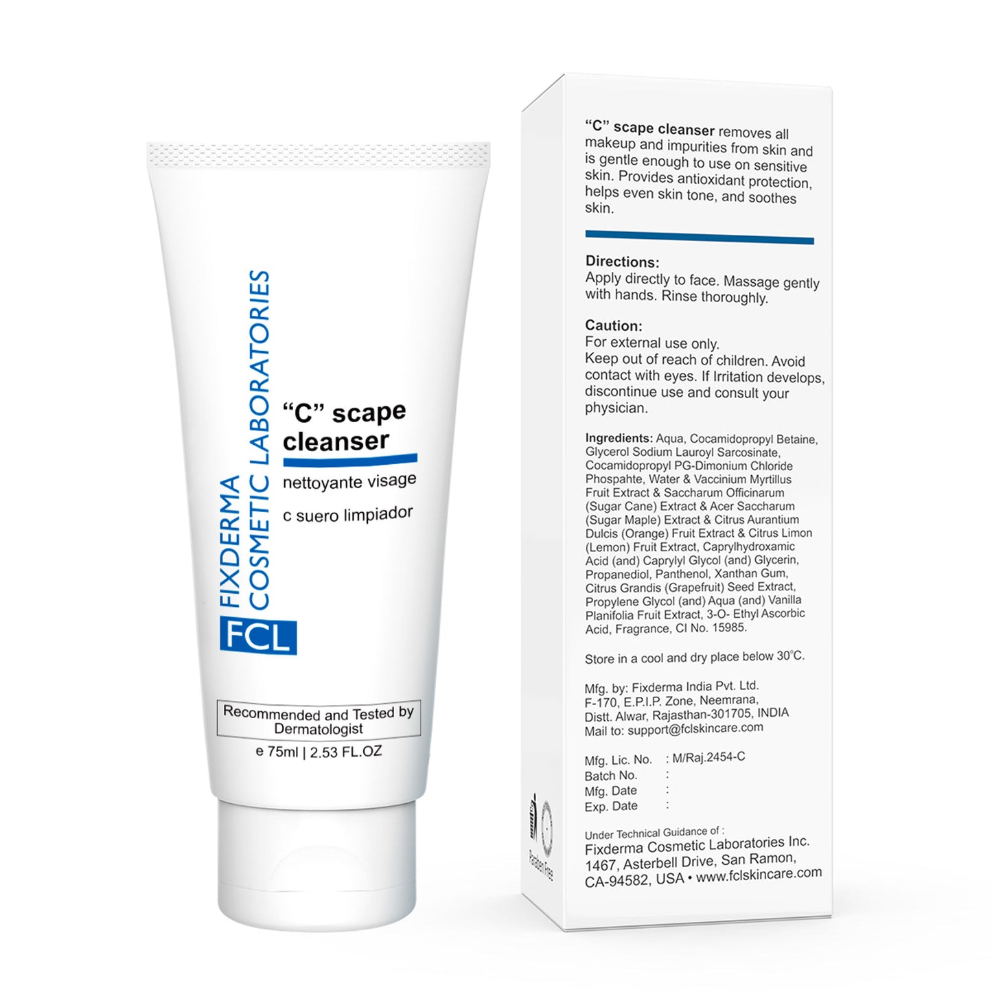 FCL Brightening Face Wash with Vitamin C Exfoliates Dead Cells Reduces Fine Lines & Wrinkles