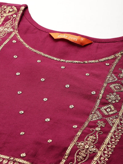 Indyancart IE Women Embroidered Straight Kurta Set