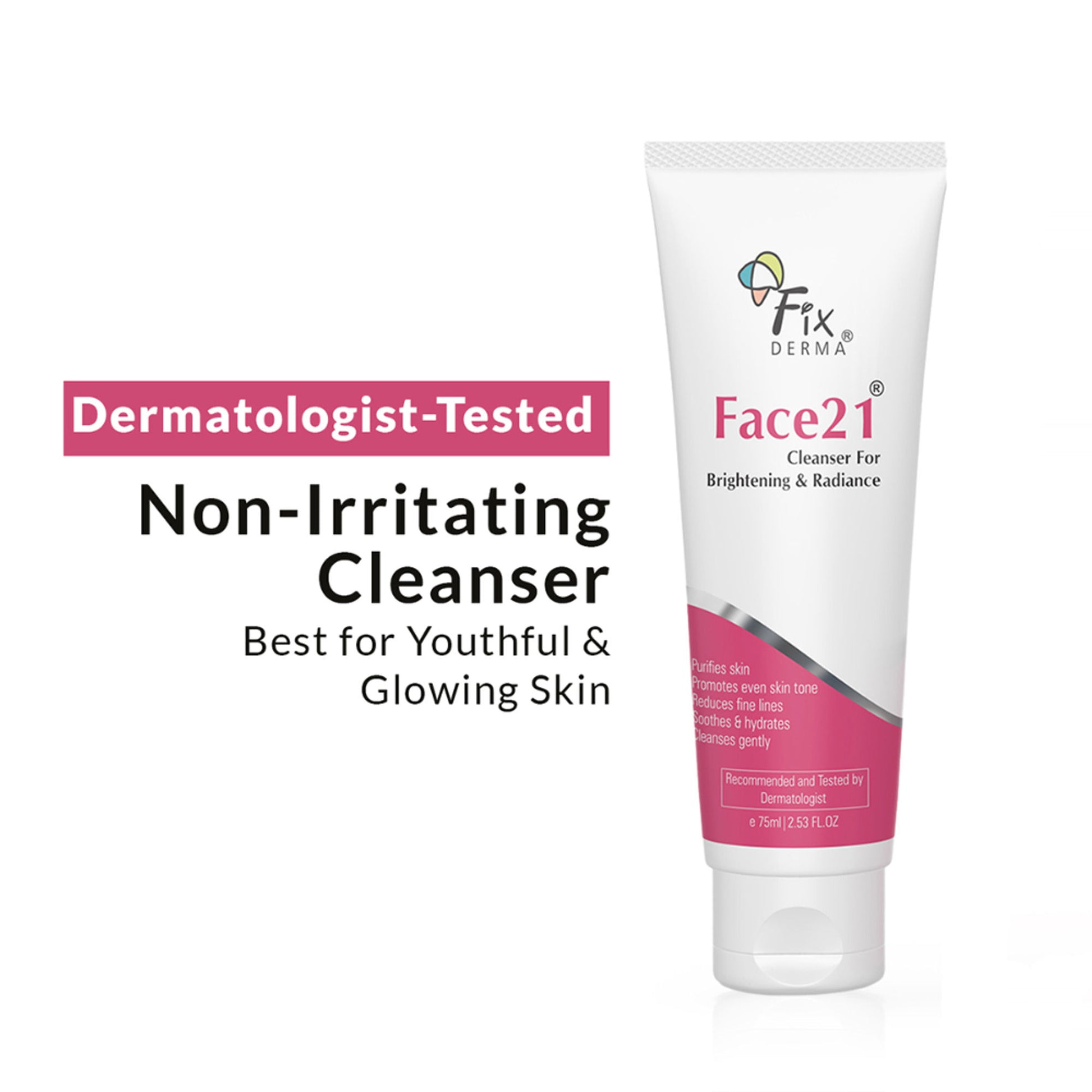 Fixderma Face21 Cleanser, Skin Brightening Cleanser, Exfoliates Dead Cells, Remove Pigmentation