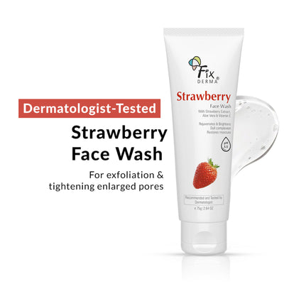 Fixderma Strawberry Face Wash with Vitamin E & Strawberry Extract, Face Wash for Oily Skin