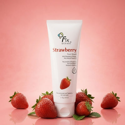 Fixderma Strawberry Face Wash with Vitamin E & Strawberry Extract, Face Wash for Oily Skin