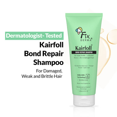 Fixderma Kairfoll Bond Repair Shampoo, 15% Red Onion Shampoo with Castor Oil for Hair Growth