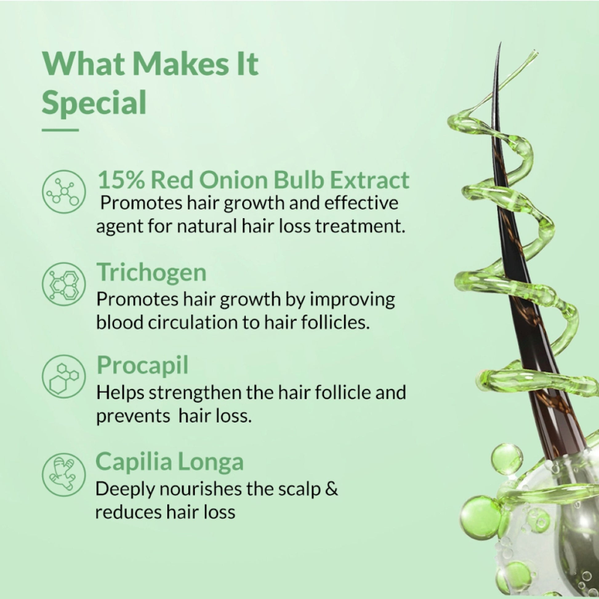 Fixderma Kairfoll Bond Repair Shampoo, 15% Red Onion Shampoo with Castor Oil for Hair Growth
