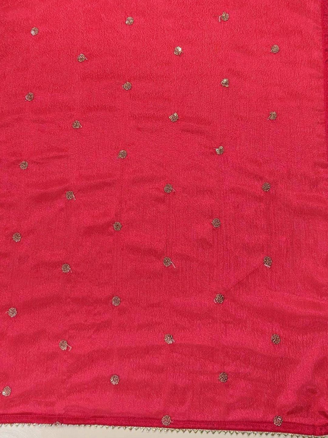 Indyancart VA Women'sPink Gotta Patti Floral Embroidered V- Neck Empire Kurta With Trousers & Dupatta
