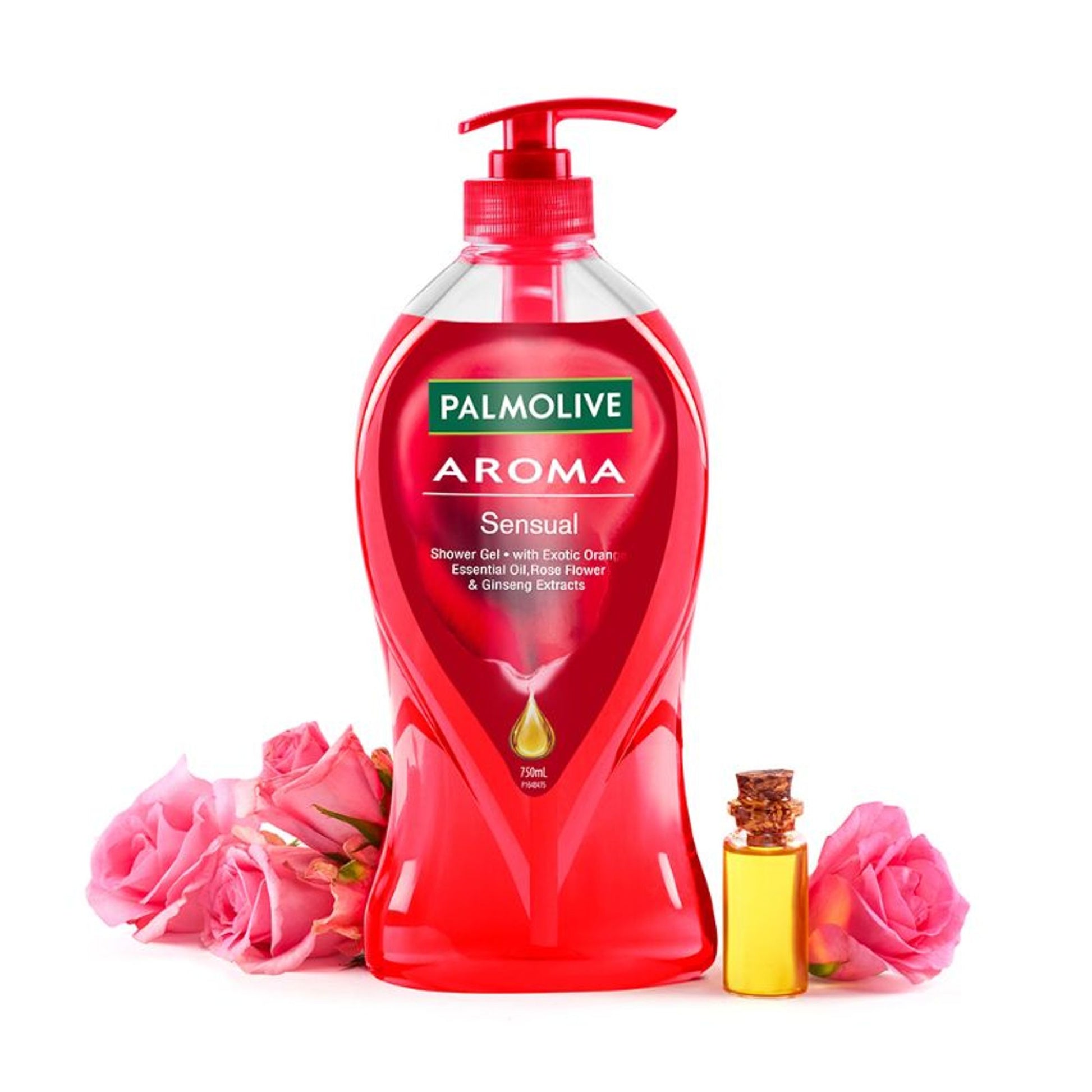 Palmolive Ginseng, Rose & Orange Essential Oil Aroma Pure Sensual - Soothing & Brightening Body Shower Gel