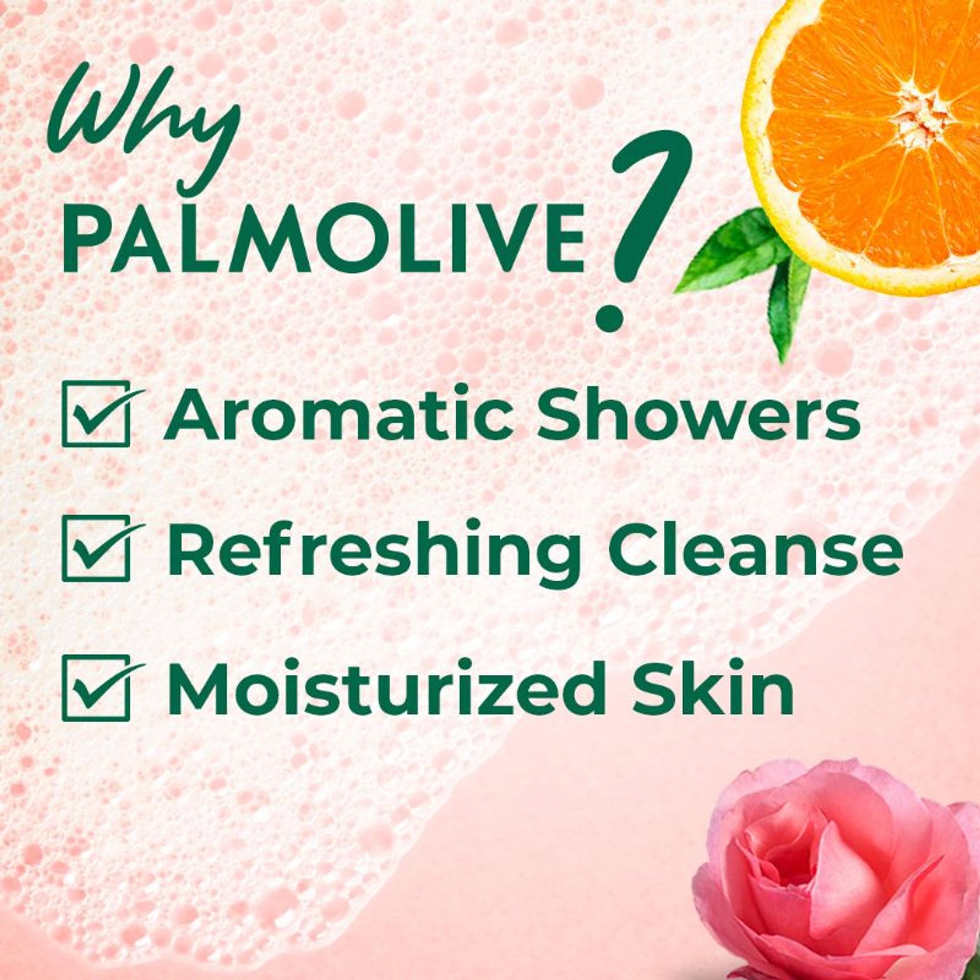 Palmolive Ginseng, Rose & Orange Essential Oil Aroma Pure Sensual - Soothing & Brightening Body Shower Gel