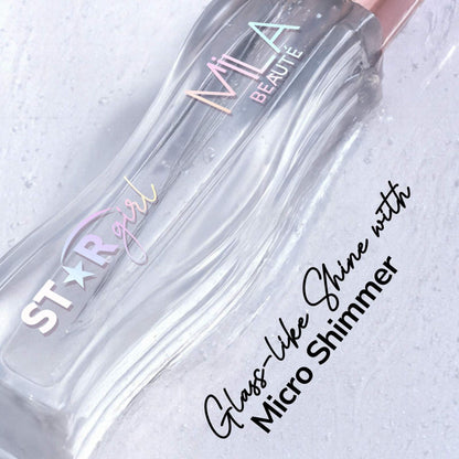 Mila Beauté Star Girl Lip Gloss With Peptides Collagen & Micro Shimmers - Plain Jane