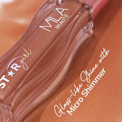 Mila Beauté Star Girl Lip Gloss With Peptides Collagen & Micro Shimmers - Moonlight