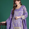 Dhiyona IE Ethnic Motifs Embroidered Sequinned Kurta With Palazzos & Dupatta