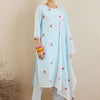 Dhiyona IE Ethnic Motifs Embroidered Thread Work Pure Cotton Kurta with Trousers & Dupatta