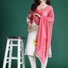 Dhiyona IE Floral Printed Beads and Stones Linen Kurta with Trousers & With Dupatta
