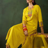 Dhiyona SN Women's Embroidered Three Quarter Sleeves Kurta & Trousers With Dupatta