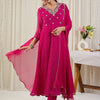 Dhiyona IE Ethnic Motifs Printed Panelled Thread Work Kurta With Trousers & Dupatta
