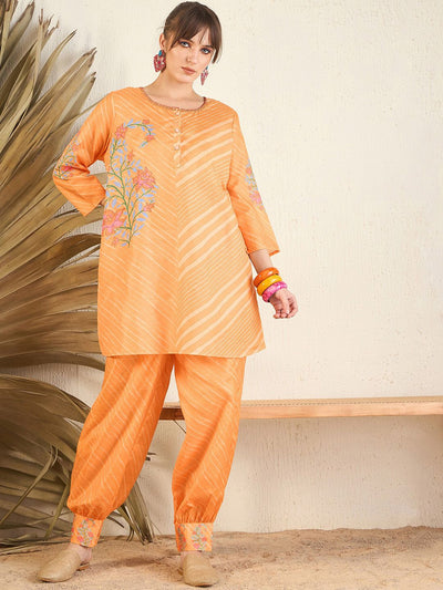 Indyancart IE Floral Printed A-Line Kurti with Trousers