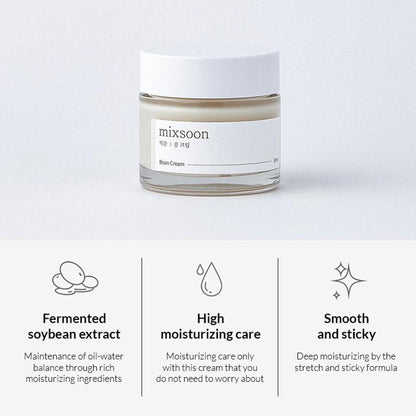 Mixsoon Bean Cream, Deep Hydration, Brightens Dull Skin & Nourishes with Fermented Beans