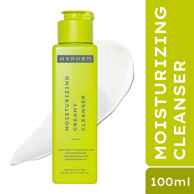 Hyphen Moisturizing Cream for Dry Skin 2% Ceramides + Polyglutamic Acid Gentle Cleanser