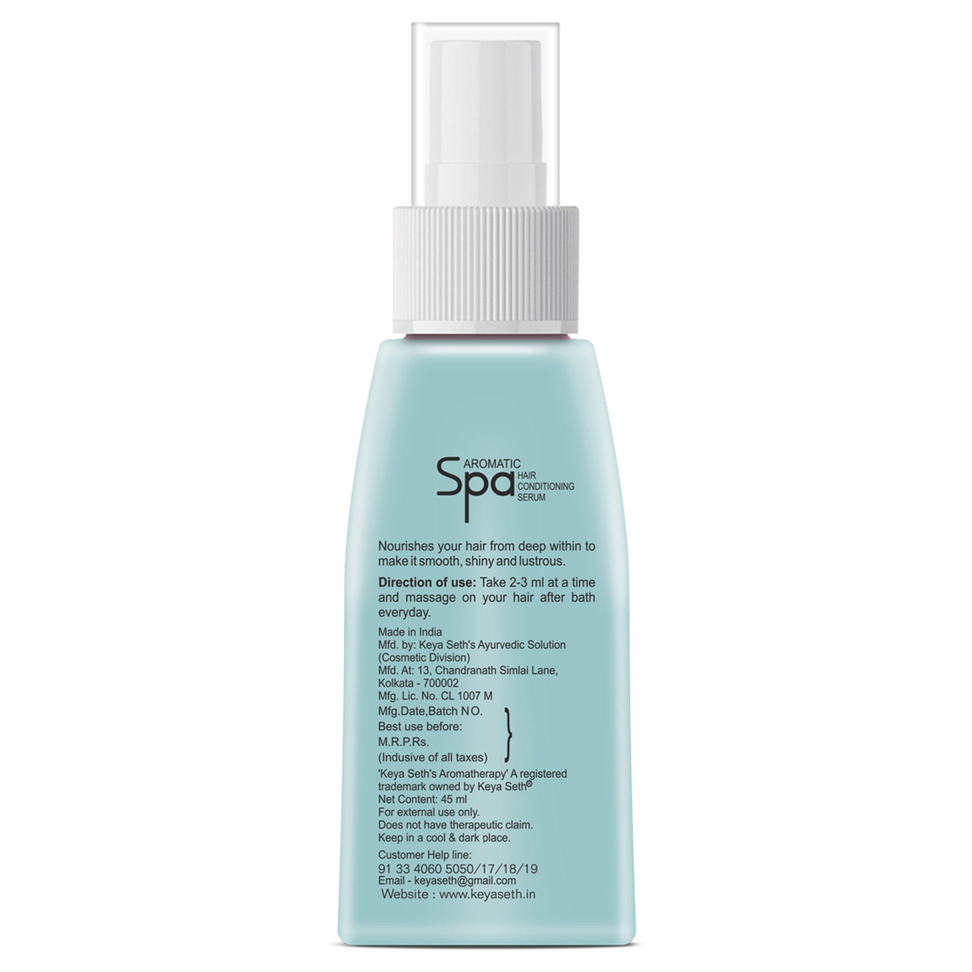 Keya Seth Aromatherapy- Aromatic Spa Hair Conditions Serum SPF 15-for Dry- Rough Hair