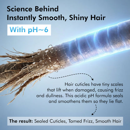 MCaffeine Glossy Hair Shampoo, 3% Shine Complex, Shinier Hair in 1 Use, 48Hr Frizz Control