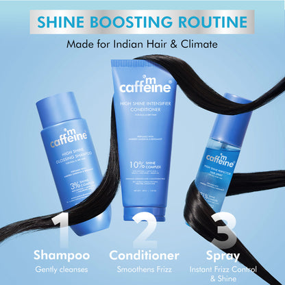 MCaffeine Glossy Hair Conditioner with 10% Shine Complex, Shinier Hair in 1 Use, 48 Hr Frizz Control