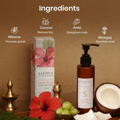 SADHEV Ayurvedic Shampoo - Coconut & Hibiscus