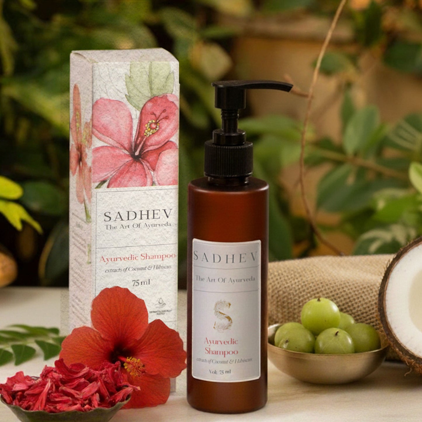 SADHEV Ayurvedic Shampoo - Coconut & Hibiscus