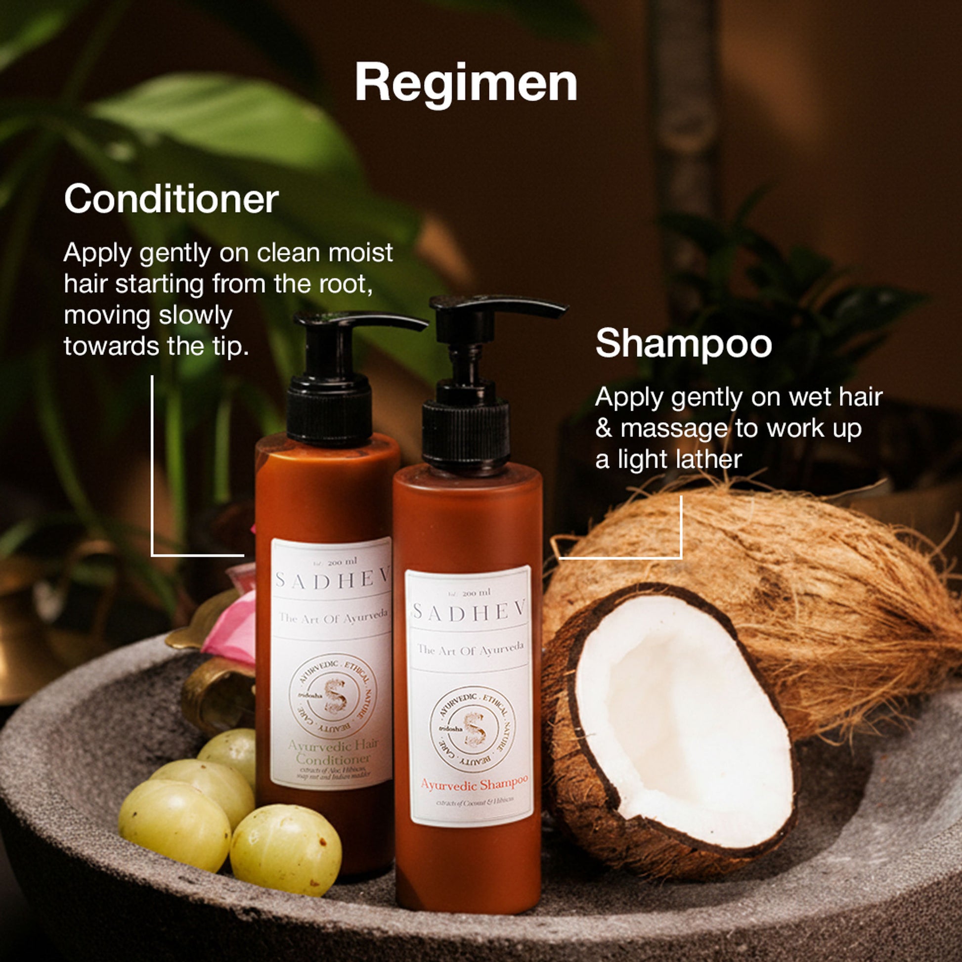 SADHEV Ayurvedic Shampoo - Coconut & Hibiscus