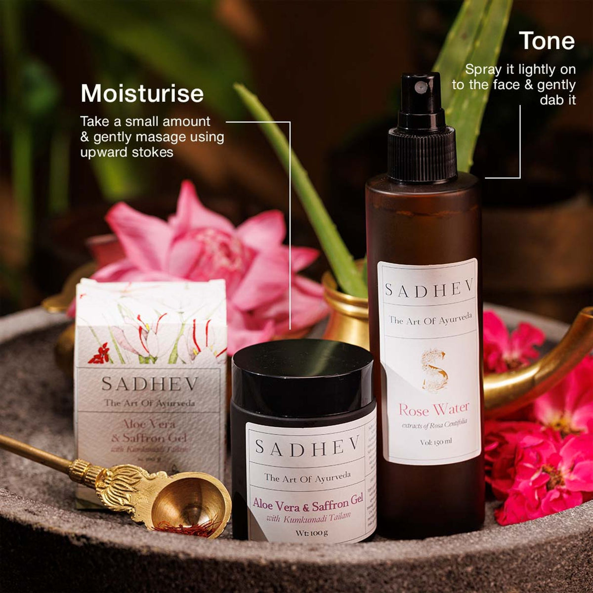 SADHEV Aloe Vera Gel With Saffron And Kumkumadi Thailam