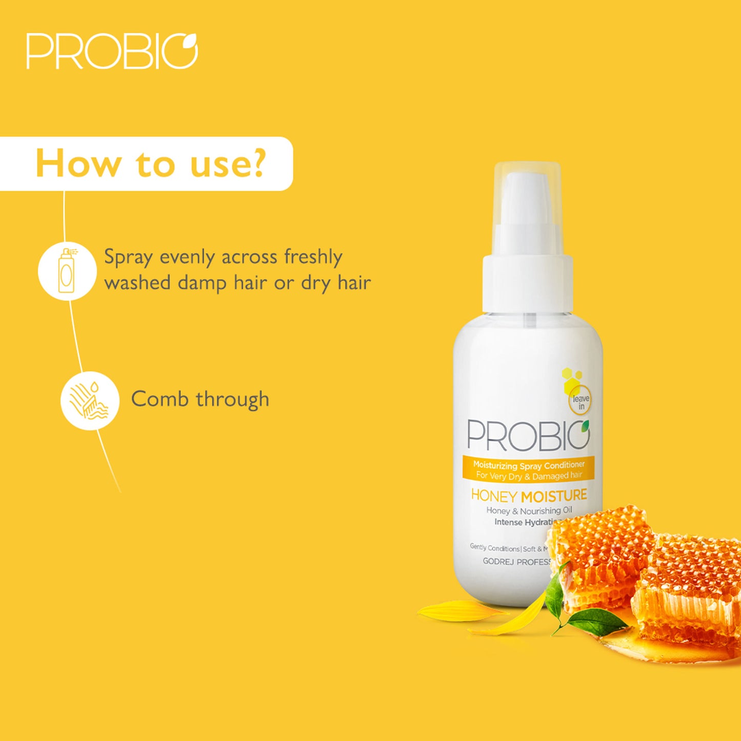 Godrej Professional Probio Honey Moisture Leave - in Spray Conditioner